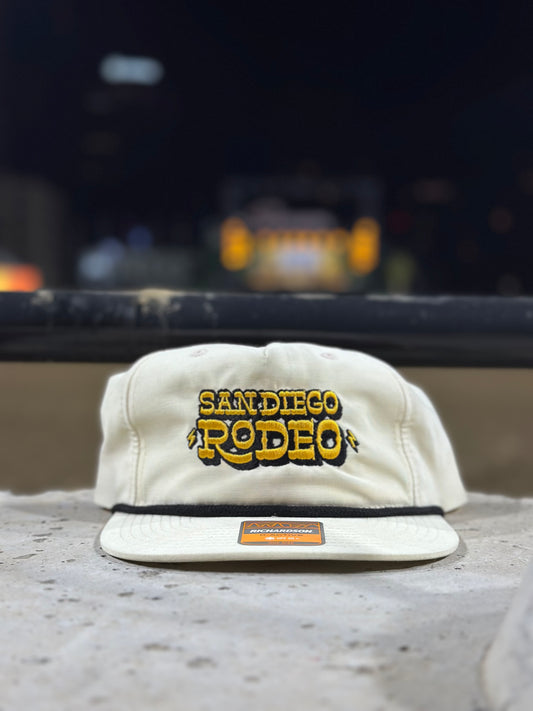 SD Rodeo Ivory Flat Bill Rope Hat